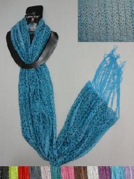 Sheer Scarf with Fringe--Leopard/Pinstripe/Sparkle